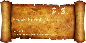 Prack Bernát névjegykártya